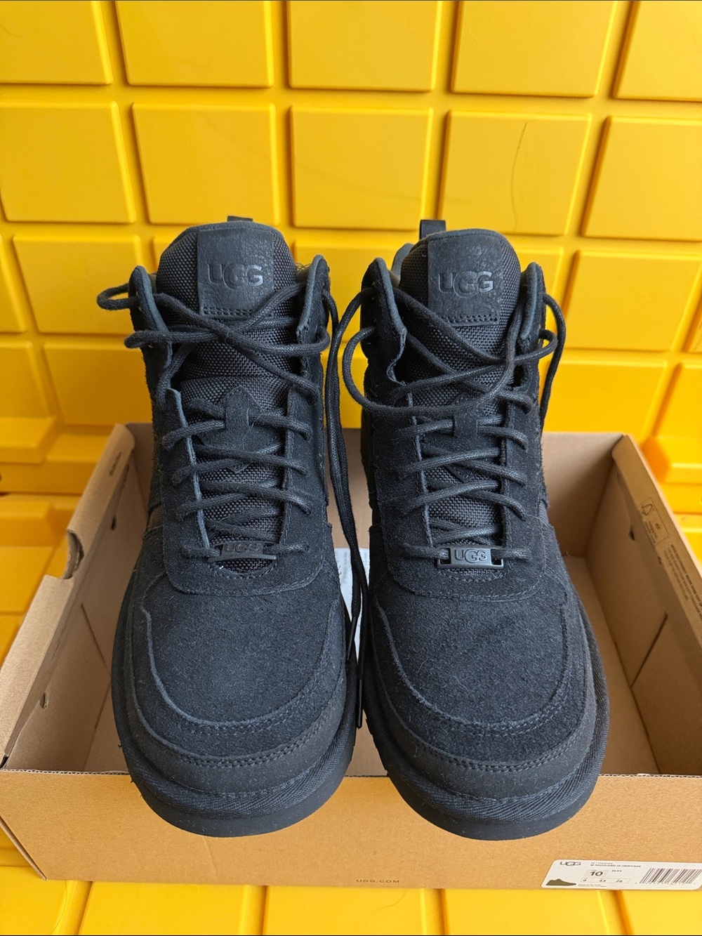 UGG Men's Black Lace-Up High-Top Boots